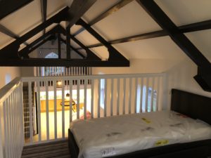 Chapel conversion exposed oak truss